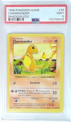 V1951: 1999: Charmander: 46/102: Shadowless: Game: PSA: 9: MINT: 103769418
